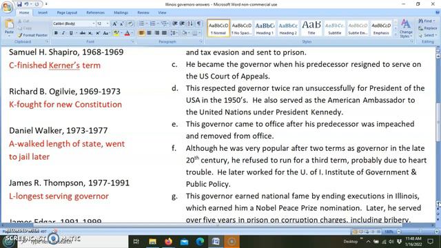 Illinois Governor Trivia: Answers смотреть онлайн