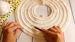 Детское платье с круглой кокеткой крючком Часть 1/ подробный мастер класс