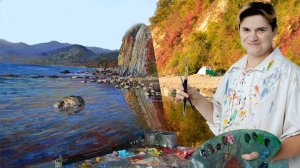 Как нарисовать морской пейзаж. Живопись маслом "Скала Киселева".
