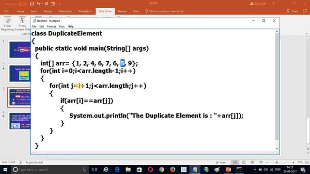 Find duplicate element from an array in Java | How to get duplicate element from an array in Java?