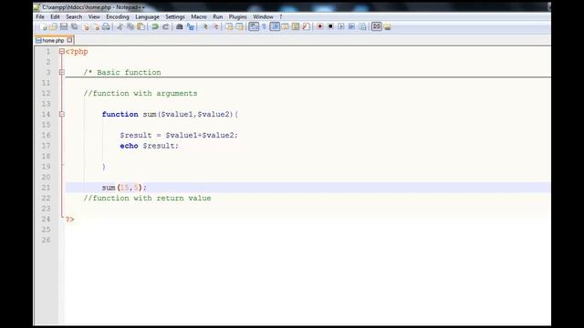 20 PHP Function / Function with Arguments and Function with return value
