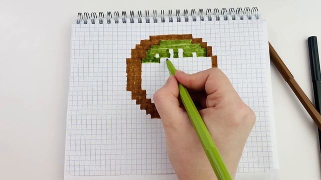 Как нарисовать ? киви по клеточкам ? Рисунки по клеточкам смотреть онлайн