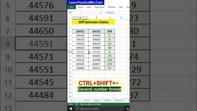 Difference between Dates in Excel | Subtract dates in Excel | Calculate Days between two dates