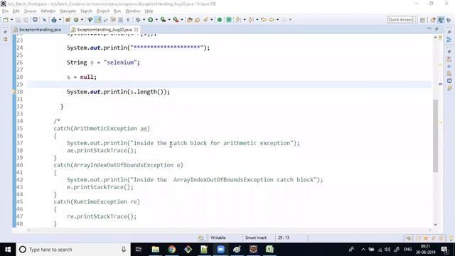 CoreJava-Session45-Exception Handling Continued.. смотреть онлайн