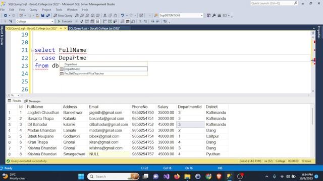 Case Statement in SQL Server | SQL SERVER | Lecture-33 | In Nepali Language.