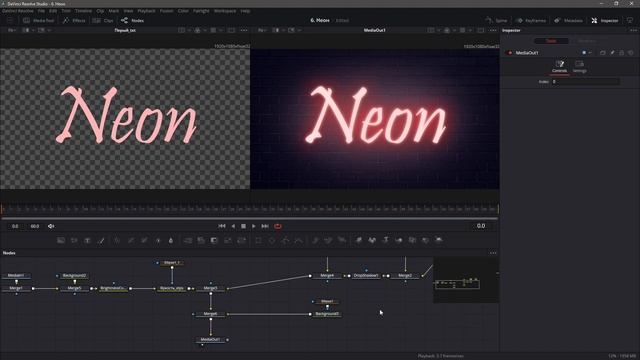 Неоновая надпись в Davinci Resolve\Neon inscription in Davicni Resolve