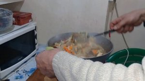 Жарим ТЕЛЯЧЬЕ ВЫМЯ на инфракрасном газовом обогревателе.Cooking  сow udder o