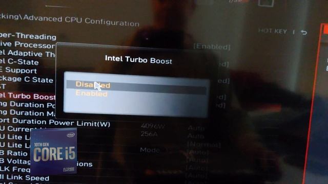 How to enable & disable Intel Turbo Boost, MSI Gaming Edge Wifi motherboard, Z490 find it bios