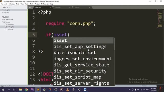 70 - First Project - Inserting into DB - Complete PHP Course
