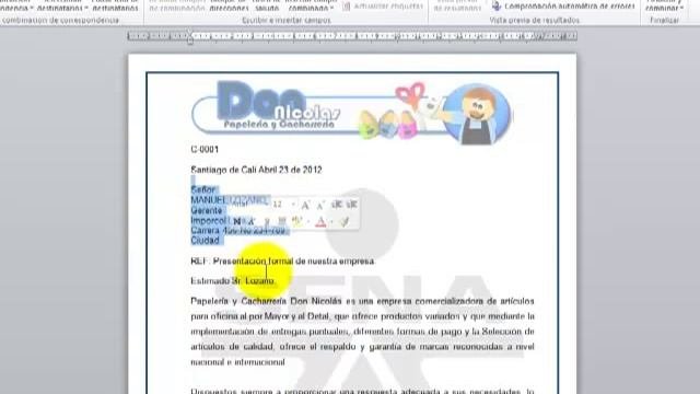 Combinacion De Correspondencia Con Excel Y Word 2010