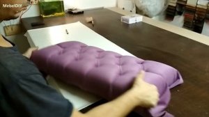 Пуфик  своими  руками. Мебель с каретной стяжкой . Как сделать пуфик. (Рadded stool. Chesterfield)