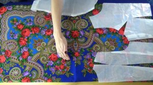 ТЕПЛОЕ ПАЛЬТО из ПЛАТКА стеганый КАФТАН | Все этапы и нюансы пошива ? Секреты кроя ткани с узорами✨