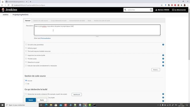Intégration continue: recupération de code depuis Github et lancement d'un build смотреть онлайн