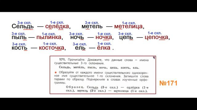 ГДЗ РУССКИЙ ЯЗЫК УПРАЖНЕНИЕ.171 КЛАСС 4 КАНАКИНА ЧАСТЬ 1 смотреть онлайн