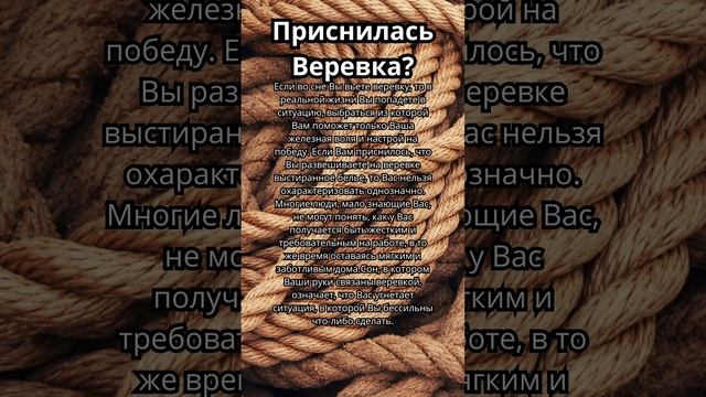 Приснилась Веревка?Что это значит!Толкование сна! #сонник #толкованиеснов #толкованиесна