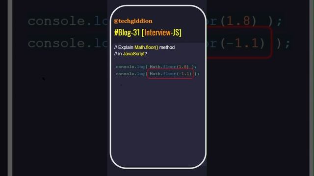 Explain Math.floor() method in JavaScript # #coding #interviewquestions #jstips
