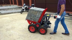 МОТОМУЛ перевозит 450 кг брусчатки (мини думпер, мини самосвал МОТОМУЛ)