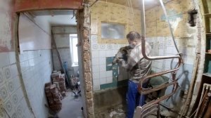 Объединяем туалет с ванной часть 2
