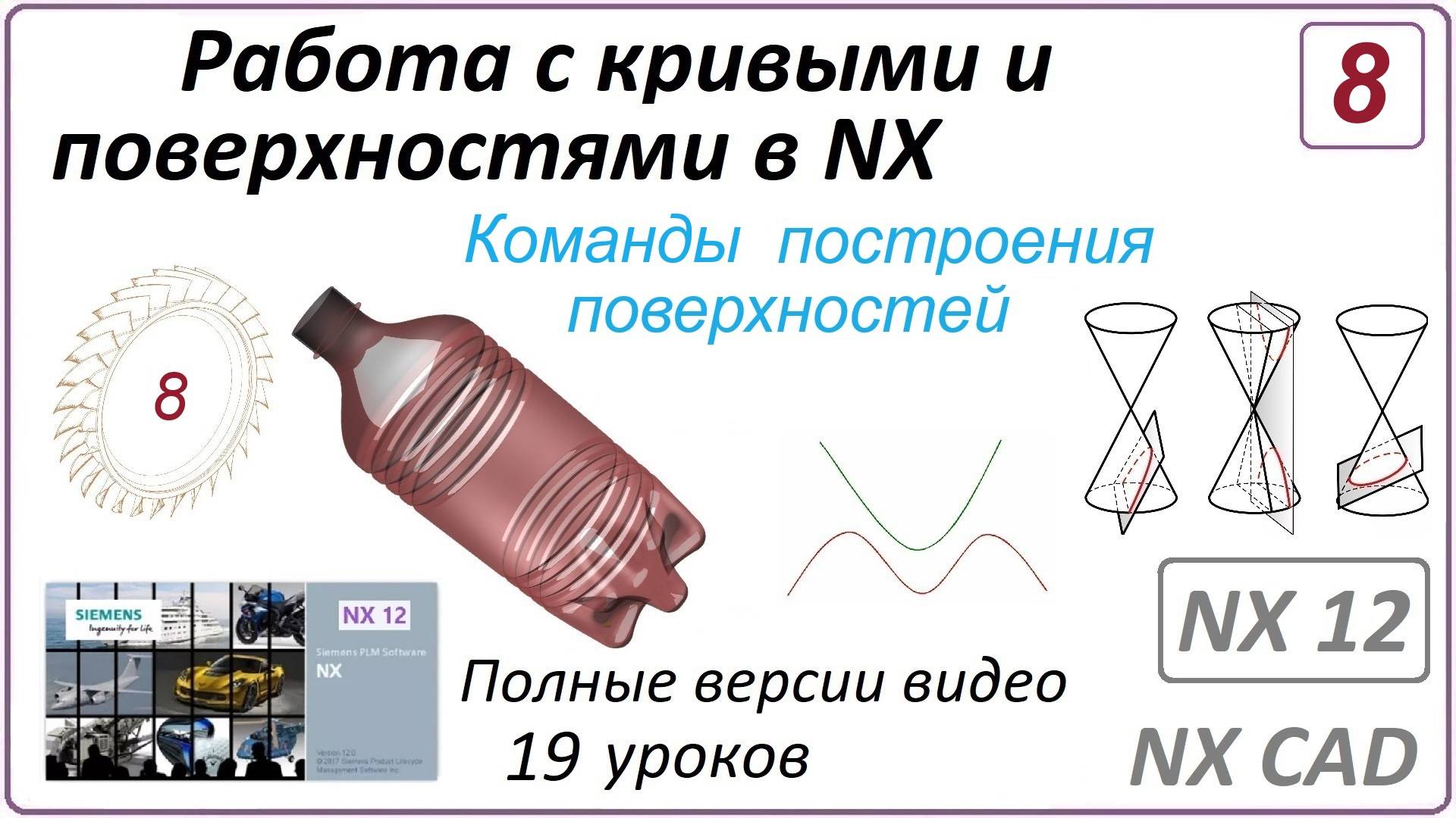 Работа с кривыми и поверхностями в NX. Урок 8. (Полный курс) Команды построения поверхностей