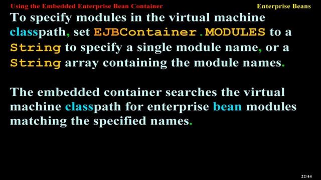 Using the Embedded Enterprise Bean Container смотреть онлайн