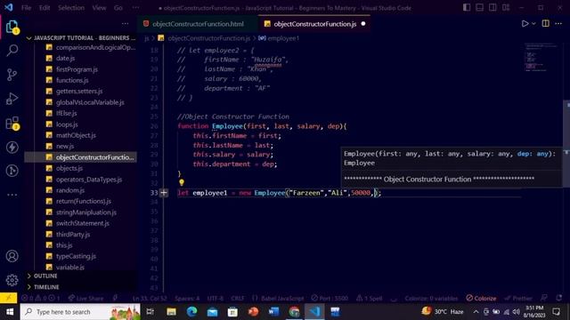 JavaScript Tutorial: Mastering JavaScript Constructor Functions: Complete Guide | Basics to Advance