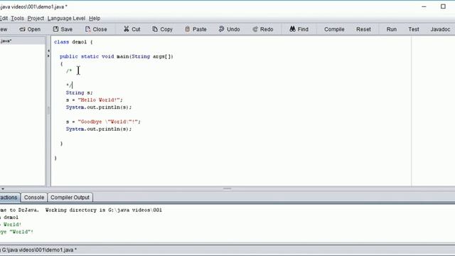Java Strings and Escape Codes using Dr. Java смотреть онлайн