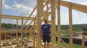 Деревянный каркасный дом 9х12м. Краткий обзор строительства.