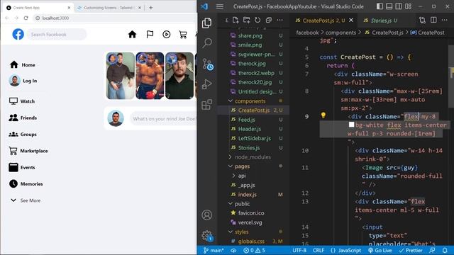 Let's build Facebook 2.0 with REACT.JS! FRONTEND (Next.js, Tailwind CSS, Login, Tutorial-Beginner)
