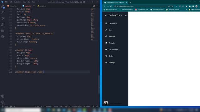 Responsive Sidebar Menu using HTML CSS and JavaScript смотреть онлайн