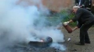 Тушение колеса Огнетушителем ОУ 5  и ТРВ