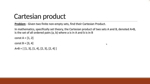 JavaScript Algorithms - 29 - Cartesian Product
