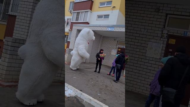 Подарок от мужа в День Рождения 🎁❤️ Поздравление от Белого Медведя в Волжском #белыймедведьволжский смотреть онлайн