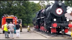 В Советске загорелся паровоз