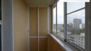 Лоджия 6 метров, лёгкое раздвижное остекление Проведал(PROVEDAL), пластиковая вагонка, тумба, шкаф.