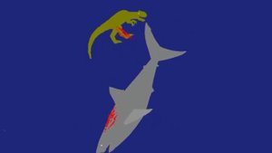 Megalodon vs Tyranosaurus, Мегалодон против Тиранозавра.
