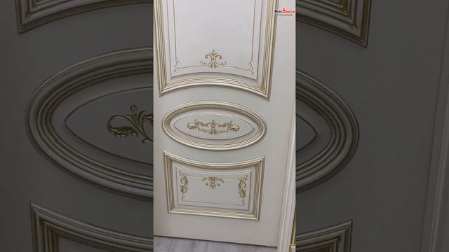 Межкомнатная дверь Эмаль Genoa Avorio patina Oro со стеклом смотреть онлайн