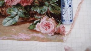 Лука'С Корзина с розами, готовая работа, от начала до финиша.