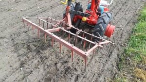 Мотоблок МТЗ Беларусь с самодельной бороной  (MTZ Belarus)
