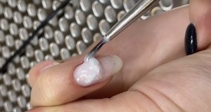 Замес геля с кусочками потали