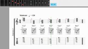 Минорный септаккорд на гитаре Cm7