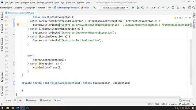 102 - Exceções pt 08 - Multi catch em linha смотреть онлайн