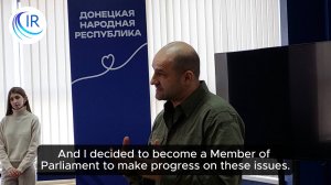 Artyom Zhoga, Chairman of the DPR People's Council, explains why he went into politics