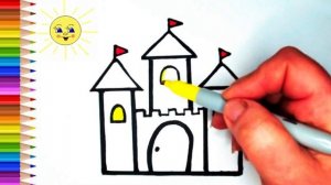 How to Draw a CASTLE! Cómo dibujar un CASTILLO! Как нарисовать ЗАМОК! Easy Drawings for Kids