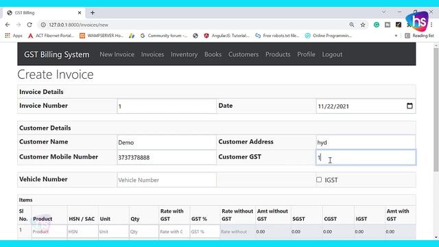 GST Billing System - FREE GST Billing Software Life Time - python project with source code - Sekhar