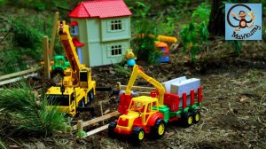 Мультик про машинки. Экскаватор, Трактор и автокран. Манкиту