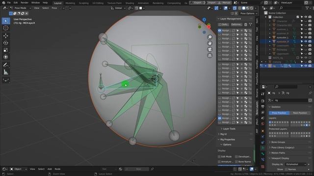 Риггинг персонажа в Blender с помощью аддона Rigify. Присоединяем глаза , зубы и прическу к ригу.