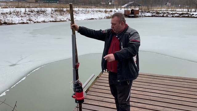 АЭРАЦИЯ ПРУДА ЗИМОЙ ИЛИ АЭРАТОР СВОИМИ РУКАМИ ИЗ ДРЕНАЖНОГО НАСОСА