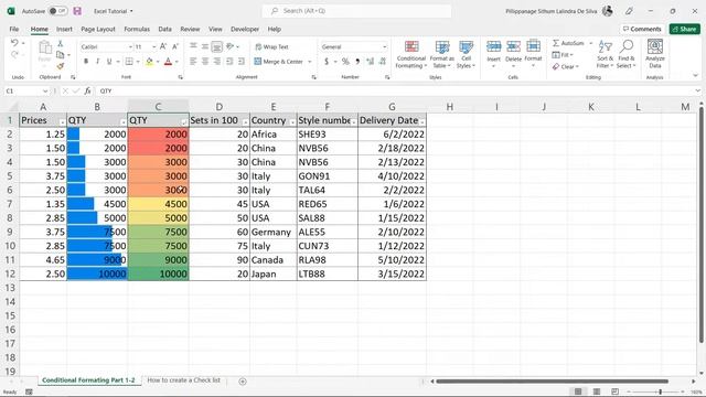 Microsoft Office - Excel Series E018 - Conditional Formatting - Sinhala (සිංහලෙන්)