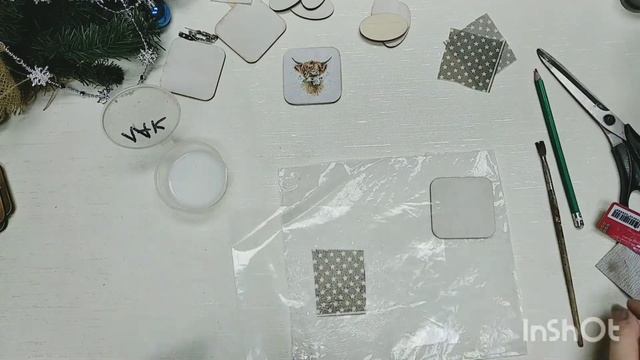 Магниты и значки в технике декупаж. К МК в коробочке. Лена Тукаева. смотреть онлайн