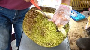 Гигантский джекфрут, арбуз, гуава, нарезка кокоса и ананаса — потрясающие навыки резки фруктов.